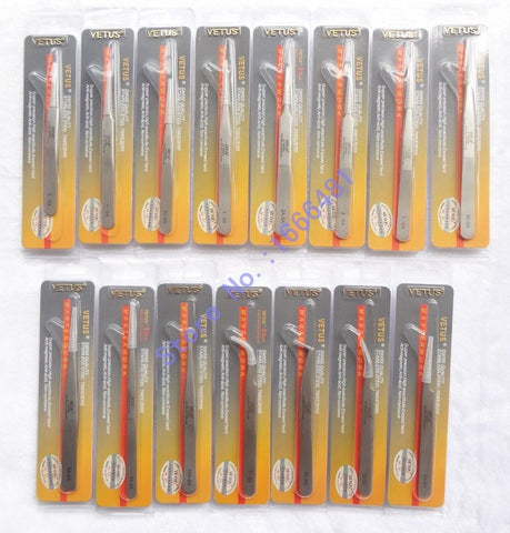 10 pcs/lot  VETUS  tweezers stainless steel hyperfine high precision tweezer