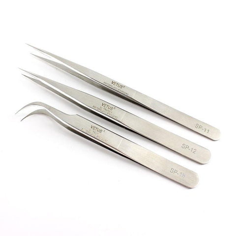 100% Genuine Vetus SP Series Ultra Precision Stainless Tweezers for Eyelash Extension Anti Acid ESD Tweezer