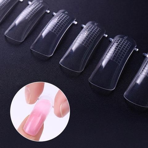 100 Pcs Quick Building Mold Tips Nail Dual Forms Finger Extension Nail Art UV Builder Poly Extension Gel Tools