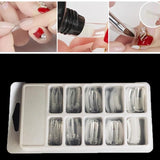 100Pcs/Case Nail False Mold Clear French Full Cover Polygel Nail Tips Acrylic Nail System Forms with Scale