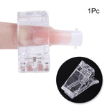 100Pcs Quick Building Poly UV Gel Mold Nail Extension Nail Art UV Builder DIY Gel Tool False Tips Practice Display Transparent