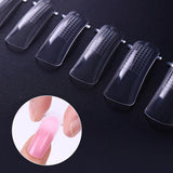 100Pcs Quick Building Poly UV Gel Mold Nail Extension Nail Art UV Builder DIY Gel Tool False Tips Practice Display Transparent