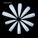 100Pcs Stiletto Long False Fake Nails Tips Manicure Artificial Nails Salon Half Cover Tips White/ Clear /Natural/Beige Choose