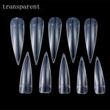 100Pcs Stiletto Long False Fake Nails Tips Manicure Artificial Nails Salon Half Cover Tips White/ Clear /Natural/Beige Choose