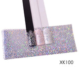 100cm Laser Nail Foil Sticker Holographic Flower Shiny Design Starry Transfer Paper Manicure Nail Art Decorations SAXK98-109