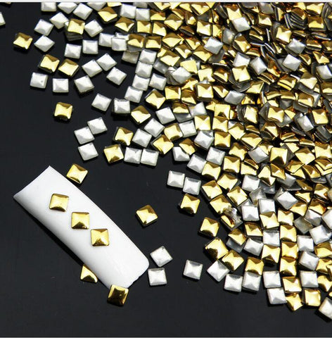 100pc / pack square metal rivets gold / silver optional nail art tool nail decoration