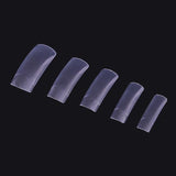 100pcs/Box False Nails Nail Art Tips French Fake NailsTransparent/Natural Flat Shape Manicure  Tips Art With Nail Gel