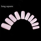 100pcs/Box False Nails Nail Art Tips French Fake NailsTransparent/Natural Flat Shape Manicure  Tips Art With Nail Gel