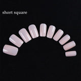 100pcs/Box False Nails Nail Art Tips French Fake NailsTransparent/Natural Flat Shape Manicure  Tips Art With Nail Gel