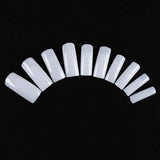 100pcs/Box False Nails Nail Art Tips French Fake NailsTransparent/Natural Flat Shape Manicure  Tips Art With Nail Gel