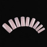 100pcs/Box False Nails Nail Art Tips French Fake NailsTransparent/Natural Flat Shape Manicure  Tips Art With Nail Gel