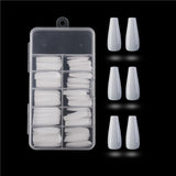 100pcs/box DIY Ballerina Coffin Shape Half Cover Press on Nails French Acrylic UV Gel Salon Artificial Nail Art Tips Faux Ongle