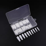 100pcs/box Fake Nail Artificial Long Ballerina Clear/Natural/white False Coffin Nails Art Tips Full Cover Manicure + Jewelry Box