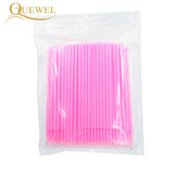 100pcs/lot Micro Brushes Eyelash Extension Make Up Eye Lash Glue Brushes Disposable Applicators Sticks Quewel Makeup Tools