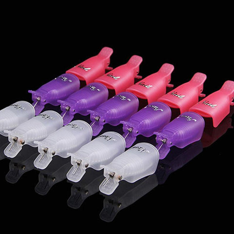 10PCS Nail Gel Polish Remover Caps Nail Art tools 3 Color Plastic Manicure Nails Gel Varnish Remover Clips For Soak Off Nail gel
