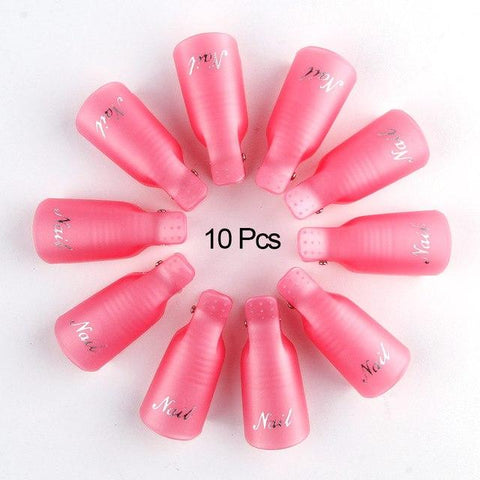 10PCS Plastic Nail Art Soak Off Cap Clip UV Gel Polish Remover Wrap Tool Nail Art Tips for Fingers Nail Polish Remover Nail Tool