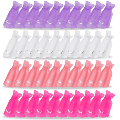 10PCS Plastic Nail Art Soak Off Cap Clip UV Gel Polish Remover Wrap Tool Nail Art Tips for Fingers Nail Polish Remover Nail Tool