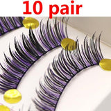 10Pair False Eyelashes Natural Cotton Stalk Eyelashes Long Black Fake Eyelashes Makeup Volume Eyelash Extensions Fake Eye Lashes