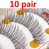 10Pair False Eyelashes Natural Cotton Stalk Eyelashes Long Black Fake Eyelashes Makeup Volume Eyelash Extensions Fake Eye Lashes