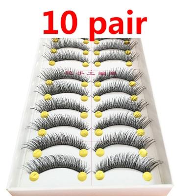 10Pair False Eyelashes Natural Cotton Stalk Eyelashes Long Black Fake Eyelashes Makeup Volume Eyelash Extensions Fake Eye Lashes