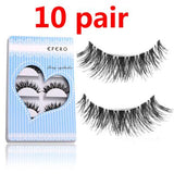 10Pair False Eyelashes Natural Cotton Stalk Eyelashes Long Black Fake Eyelashes Makeup Volume Eyelash Extensions Fake Eye Lashes