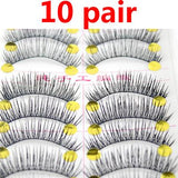 10Pair False Eyelashes Natural Cotton Stalk Eyelashes Long Black Fake Eyelashes Makeup Volume Eyelash Extensions Fake Eye Lashes