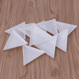 10Pcs Triangle Plastic Rhinestones Beads Crystal Nail Art Sorting Trays Accessory White