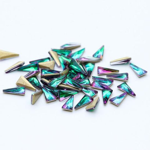 10pcs 3D Triangle Holo Nail Art Decorations Sets Glitter Shiny Nail Stone DIY Manicure Crystal Nail Rhinestone Accessory CH094