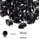 10pcs Drop Water Nail Art Rhinestones Crystal Stones 10 Color 7x10mm/6x8mm Shiny DIY Charms Jewelry Nail Art Decoration TR030