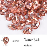 10pcs Drop Water Nail Art Rhinestones Crystal Stones 10 Color 7x10mm/6x8mm Shiny DIY Charms Jewelry Nail Art Decoration TR030