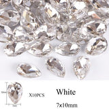 10pcs Drop Water Nail Art Rhinestones Crystal Stones 10 Color 7x10mm/6x8mm Shiny DIY Charms Jewelry Nail Art Decoration TR030