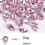 10pcs Drop Water Nail Art Rhinestones Crystal Stones 10 Color 7x10mm/6x8mm Shiny DIY Charms Jewelry Nail Art Decoration TR030