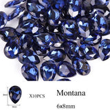 10pcs Drop Water Nail Art Rhinestones Crystal Stones 10 Color 7x10mm/6x8mm Shiny DIY Charms Jewelry Nail Art Decoration TR030