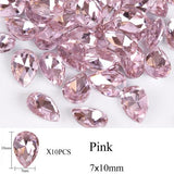 10pcs Drop Water Nail Art Rhinestones Crystal Stones 10 Color 7x10mm/6x8mm Shiny DIY Charms Jewelry Nail Art Decoration TR030