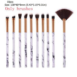 10pcs Marble Patten Makeup Brush for Cosmetic Powder Foundation Eyeshadow Lip Make up Brushes Set Beauty Tool maquiagem