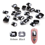 10pcs Nail Rhinestones Rectangle Flat Back Crystal Shiny 3D Strass Gem Stone Manicure Nail Art Decoration Charms Jewelry JI714
