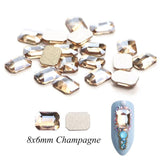 10pcs Nail Rhinestones Rectangle Flat Back Crystal Shiny 3D Strass Gem Stone Manicure Nail Art Decoration Charms Jewelry JI714