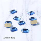 10pcs Nail Rhinestones Rectangle Flat Back Crystal Shiny 3D Strass Gem Stone Manicure Nail Art Decoration Charms Jewelry JI714