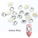 10pcs Nail Rhinestones Rectangle Flat Back Crystal Shiny 3D Strass Gem Stone Manicure Nail Art Decoration Charms Jewelry JI714