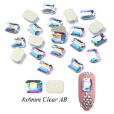 10pcs Nail Rhinestones Rectangle Flat Back Crystal Shiny 3D Strass Gem Stone Manicure Nail Art Decoration Charms Jewelry JI714