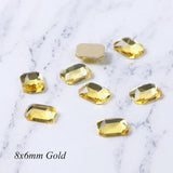 10pcs Nail Rhinestones Rectangle Flat Back Crystal Shiny 3D Strass Gem Stone Manicure Nail Art Decoration Charms Jewelry JI714