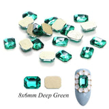 10pcs Nail Rhinestones Rectangle Flat Back Crystal Shiny 3D Strass Gem Stone Manicure Nail Art Decoration Charms Jewelry JI714