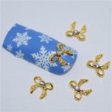 "10psc New Silver Bow 3D Nail Art Decorations,Alloy Nail Charms,Nails Rhinestones  Nail Supplies #070"