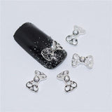 "10psc New Silver Bow 3D Nail Art Decorations,Alloy Nail Charms,Nails Rhinestones  Nail Supplies #070"