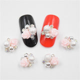 "10psc New Silver Bow 3D Nail Art Decorations,Alloy Nail Charms,Nails Rhinestones  Nail Supplies #070"