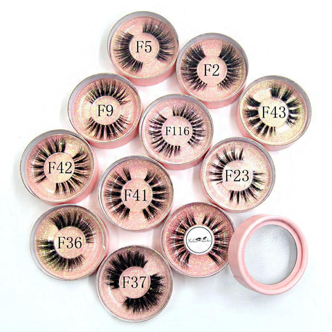 10styles individual mink lashes 3D eyelashes natural long invisible thin band stage lashes curl soft extensions circle rose box
