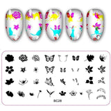 12*6cm Rectangle Nail Stamping Plates Template Beautiful Flower Design Manicure Nail Art Stamp Image Plate Set