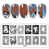 12*6cm Rectangle Nail Stamping Plates Template Beautiful Flower Design Manicure Nail Art Stamp Image Plate Set