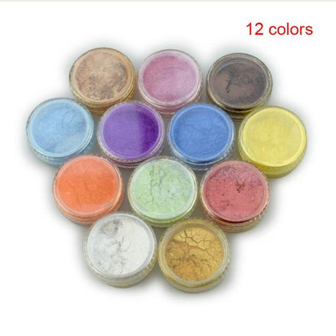 12 Color Mica Pigment Powder for Soap Cosmetics Resin Colorant Dye Nail Art SK88