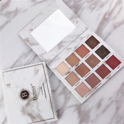12 Colors Professional Glitter Eyeshadow Pallete Makeup Earth Matte Tints Marble Shades Eyes Make Up Palette Beauty Cosmetic